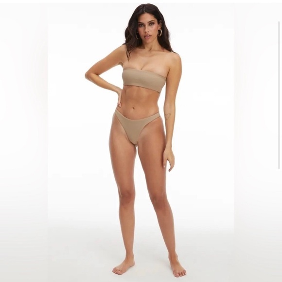 Good American Swim Rib Better Bikini Cheeky NWT in Latte GA Size 2/ Size Medium - Picture 10 of 10